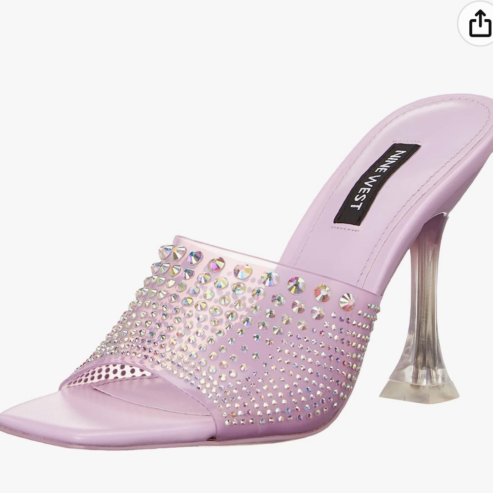 Nine West ZipTip3 Lilac Mule High Heel Sandals  Women’s size 8.5 Brand New